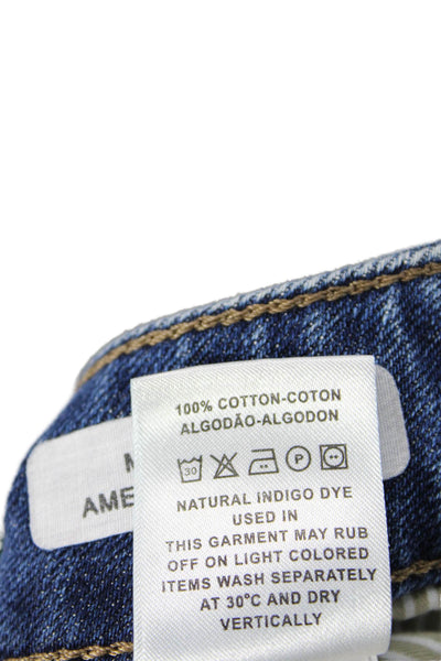 DL1961 Womens Cotton Distressed Detail Pocketed Denim Shorts Blue Size 28