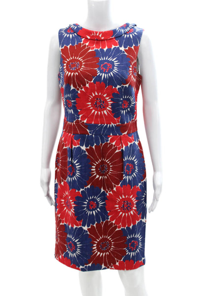 Boden Womens Cotton Floral Print Sleeveless Pencil Dress Multicolor Size 8