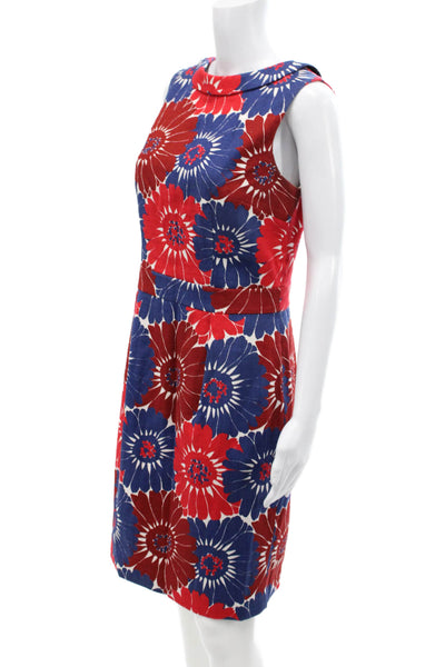 Boden Womens Cotton Floral Print Sleeveless Pencil Dress Multicolor Size 8