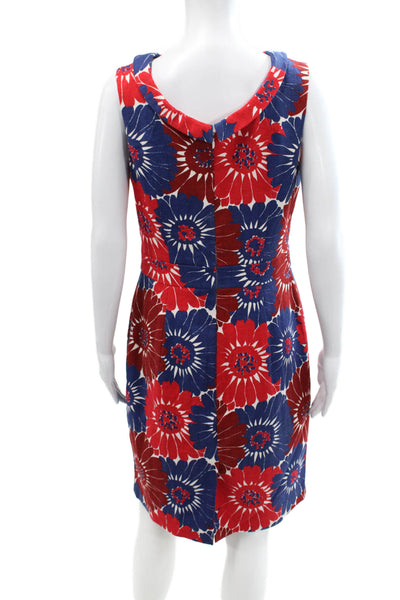 Boden Womens Cotton Floral Print Sleeveless Pencil Dress Multicolor Size 8
