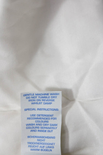 Boden Womens Pleated Detail Round Neck Quarter Sleeve Blouse Beige Size 8