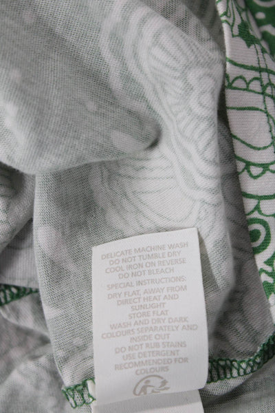 Boden Womens Floral Abstract Print Quarter Sleeve Blouse Top Green Size 8