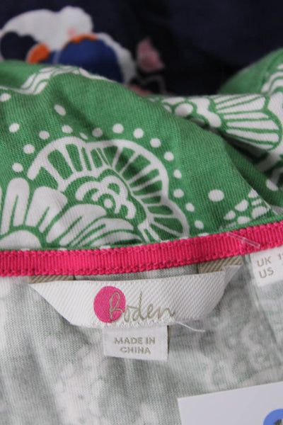 Boden Womens Floral Abstract Print Quarter Sleeve Blouse Top Green Size 8
