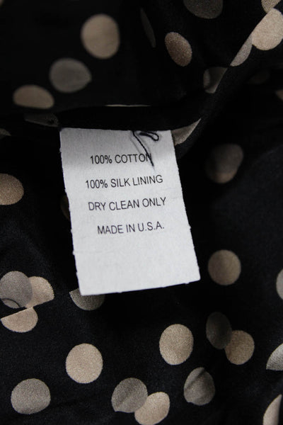 Lilah Womens Cotton Speckled Print Collared Open Front Blazer Jacket Size 10