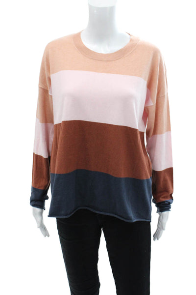 WISPR Womens Cotton Crew Neck Long Sleeve Striped Knit Top Multicolor Size M