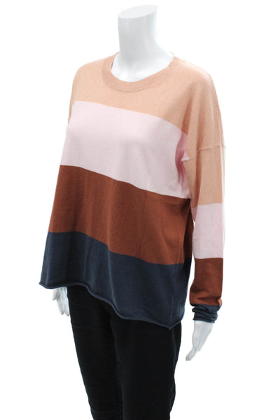 WISPR Womens Cotton Crew Neck Long Sleeve Striped Knit Top Multicolor Size M