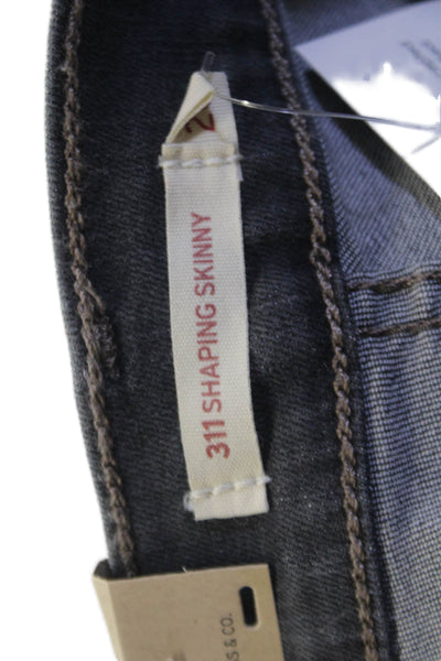 Levi Strauss & Co Womens Cotton 311 Shaping Skinny Jeans Gray Size 26