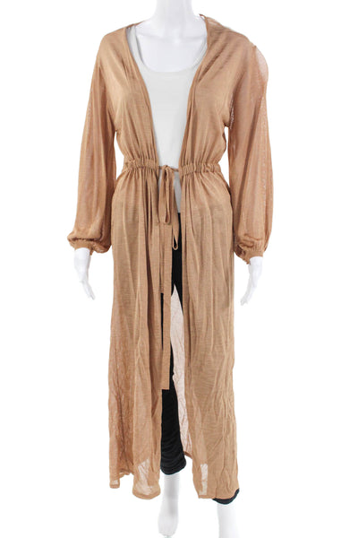 Scanlan Theodore Womens Quarter Sleeve Tie Lightweight Cardigan Brown Size XS