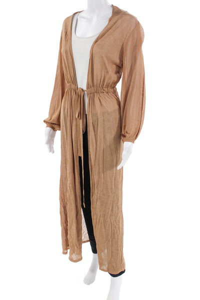 Scanlan Theodore Womens Quarter Sleeve Tie Lightweight Cardigan Brown Size XS
