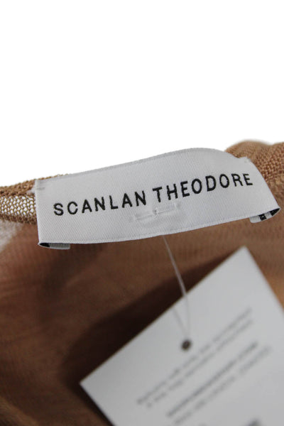 Scanlan Theodore Womens Quarter Sleeve Tie Lightweight Cardigan Brown Size XS