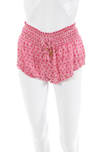 Paloma Blue Womens Geometric Print Elastic Waist Sleep Short Shorts Pink Size XS