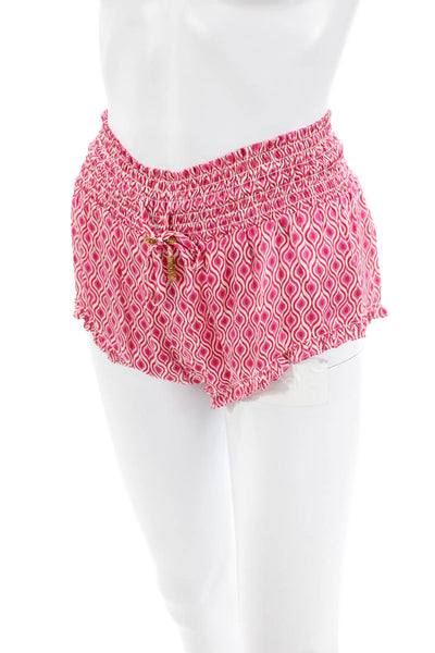 Paloma Blue Womens Geometric Print Elastic Waist Sleep Short Shorts Pink Size XS