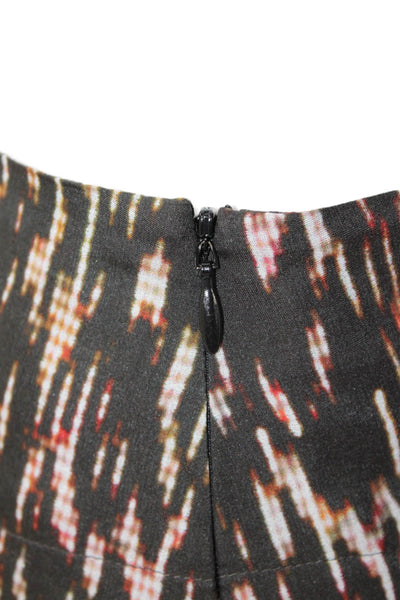 Theory Womens Silk Abstract Print Tiered Mini Zip Up Skirt Multicolor Size 0