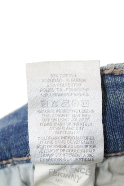 DL1961 Womens Florence Mid Rise Medium Wash Skinny Crop Jeans Blue Size 24