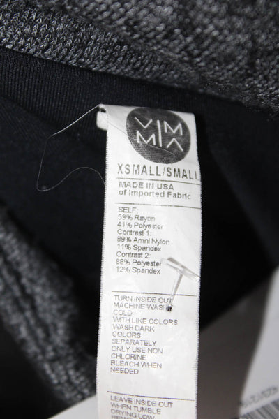 Vim Mia Womens Full Zipper Mock Neck Jacket Gray Black Size Extra Small