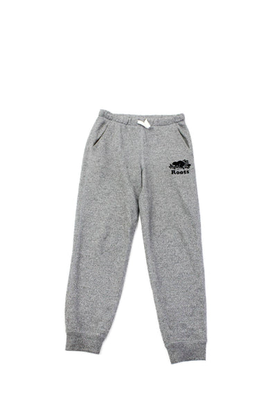 Roots Boys Cotton Drawstring Stretch Straight Sweatpants Gray Size 12