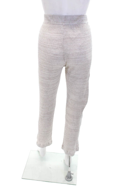 Something Navy Womens Linen Blend Elastic Waist Flared Pants Taupe Size XS
