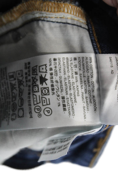 Levis Womens Cotton Denim Distressed Low-Rise Skinny Jeans Blue Size 26
