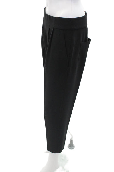 J Crew Womens Pleated Four Pocket Mid-Rise Tapered Pants Trousers Black Size 2