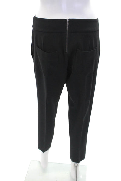 J Crew Womens Pleated Four Pocket Mid-Rise Tapered Pants Trousers Black Size 2
