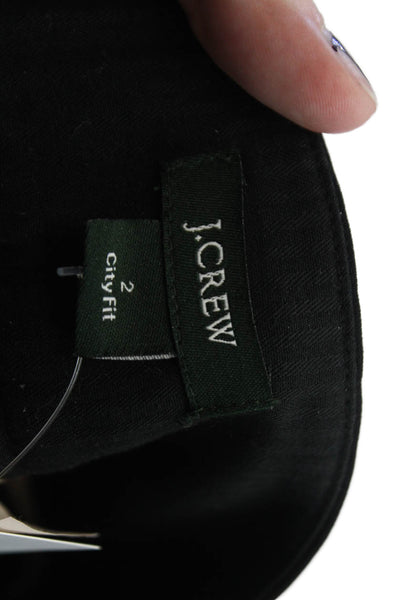 J Crew Womens Pleated Four Pocket Mid-Rise Tapered Pants Trousers Black Size 2