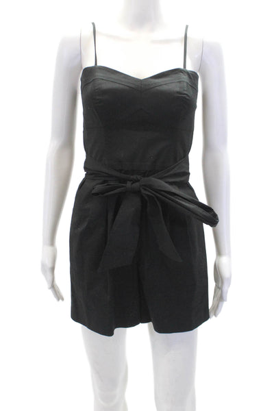 Shoshanna Womens Cotton Sweetheart Neckline Sleeveless Romper Black Size 0