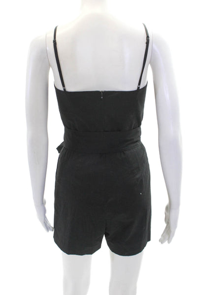 Shoshanna Womens Cotton Sweetheart Neckline Sleeveless Romper Black Size 0