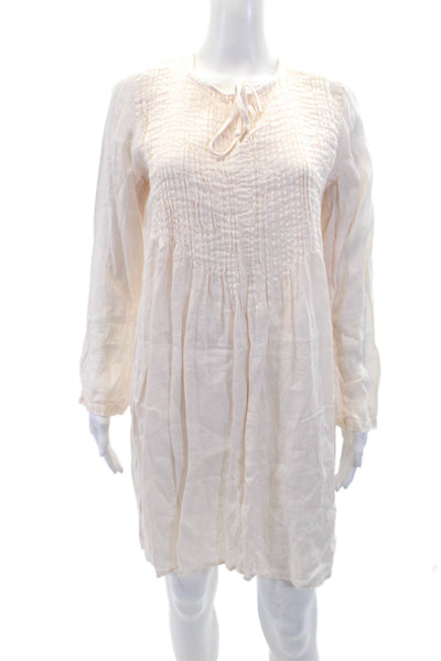 CP Shades for Seaside Womens Linen Long Sleeve Swimwear Coverup Pink Size XS