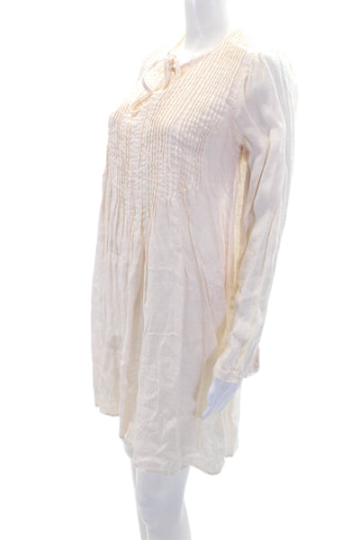 CP Shades for Seaside Womens Linen Long Sleeve Swimwear Coverup Pink Size XS