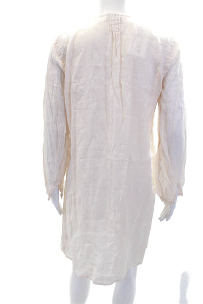 CP Shades for Seaside Womens Linen Long Sleeve Swimwear Coverup Pink Size XS