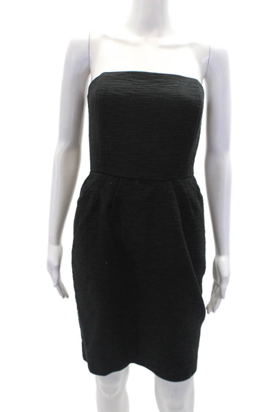 Lily Pulitzer Womens Cotton Square Neck Two Pocket Strapless Dress Black Size 0