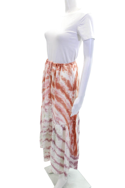 YFB Womens Unlined Tie Dye Drawstring Waist Maxi Skirt Multicolor Size XS