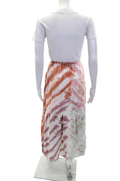 YFB Womens Unlined Tie Dye Drawstring Waist Maxi Skirt Multicolor Size XS
