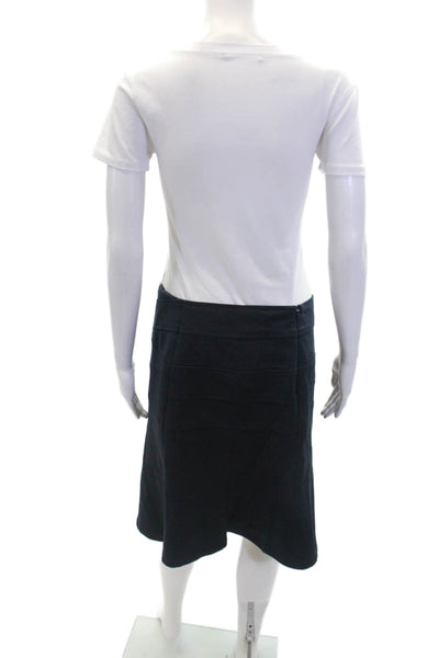 Nanette Lepore Womens Back Zip Knee Length A Line Skirt Navy Size 8