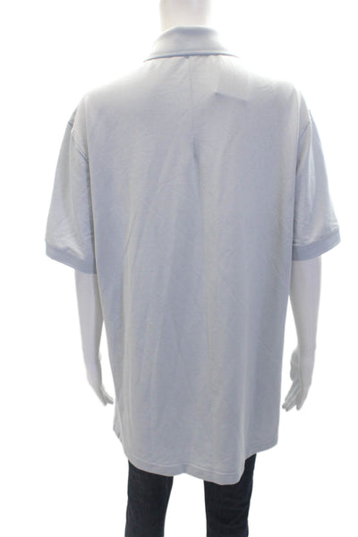 Lululemon Mens Short Sleeve Collared Boxy Polo Shirt Blue Cotton Size XL