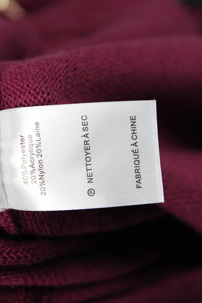 Derek Lam Womens Knit Turtleneck Gold Tone Hook Detail Maxi Dress Purple Size S