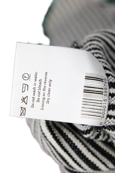 Antonio Berardi Womens Wool Sleeveless Striped Maxi Dress Gray Size 44