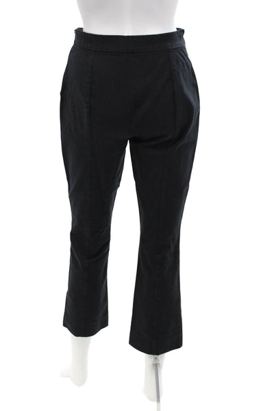 Everlane Womens High Rise Straight Leg Khaki Pants Black Cotton Size 2