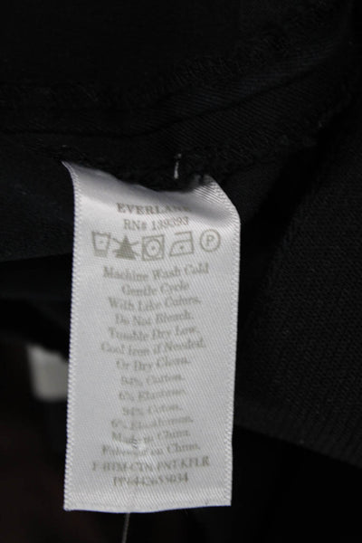 Everlane Womens High Rise Straight Leg Khaki Pants Black Cotton Size 2