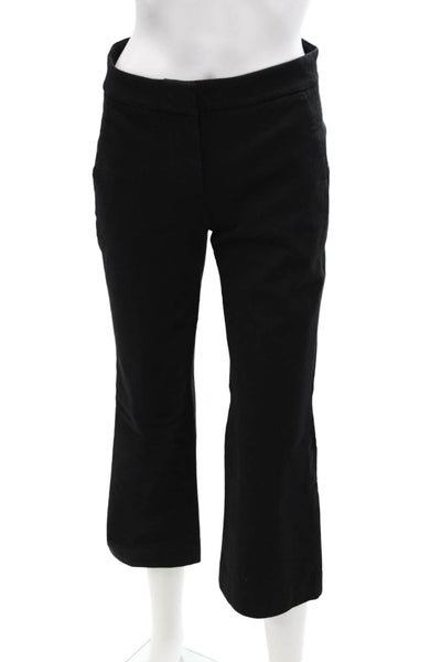 J Crew Womens High Rise Straight Leg Chino Pants Black Cotton Size 2