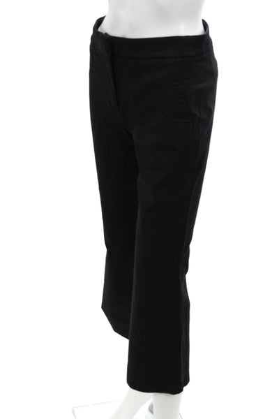 J Crew Womens High Rise Straight Leg Chino Pants Black Cotton Size 2