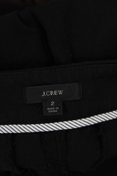 J Crew Womens High Rise Straight Leg Chino Pants Black Cotton Size 2