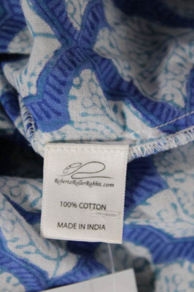 Roberta Roller Rabbit Womens Tunic Dress Blue White Cotton Size Extra Small