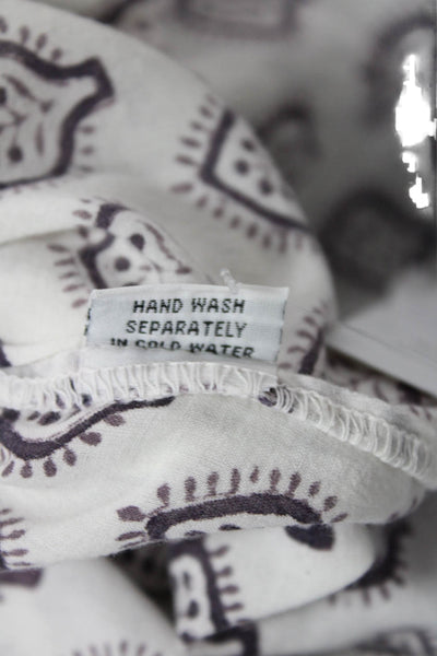 Roberta Roller Rabbit Womens Tunic Dress White Purple Cotton Size Extra Small
