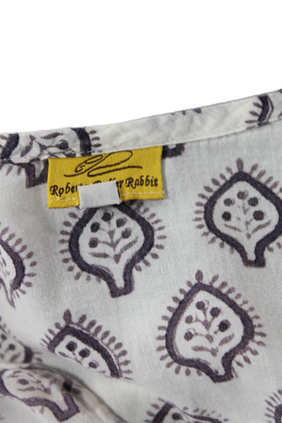 Roberta Roller Rabbit Womens Tunic Dress White Purple Cotton Size Extra Small