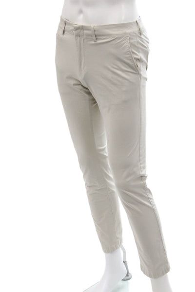 J Crew Mens Slim Leg Flat Front Tech Khaki Pants Beige Cotton Size 30X32