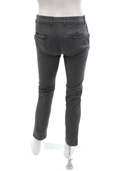 J Crew Mens Flat Front Slim Leg Zip Up Tech Pants Gray Size 31x32