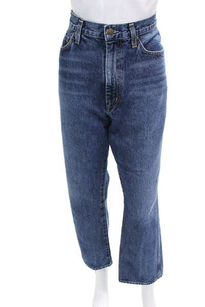Re/Done Womens Cotton Denim Distressed Medium Wash Jeans Blue Size 29