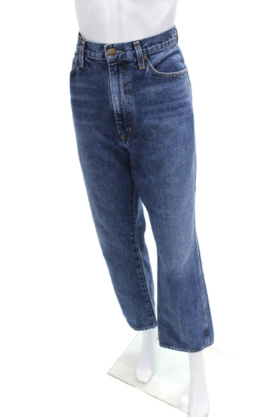 Re/Done Womens Cotton Denim Distressed Medium Wash Jeans Blue Size 29