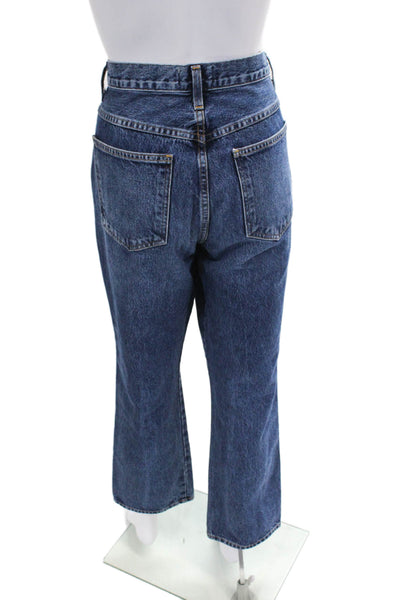 Re/Done Womens Cotton Denim Distressed Medium Wash Jeans Blue Size 29